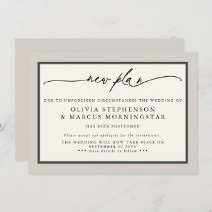 Earthtone Mushroom - Modern Postponed Event Invitation