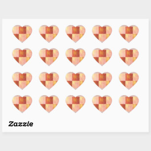 Earthtone Skies Tiles Heart Stickers
