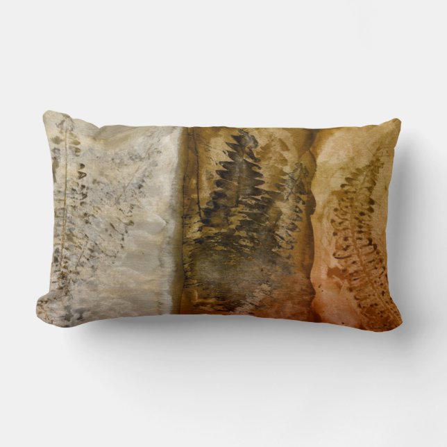 Earthtone Watercolor - Brown Warm Earth Tones Fern Lumbar Cushion (Front)