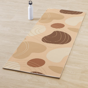 EarthTones Abstract Shapes Pattern Yoga Mat