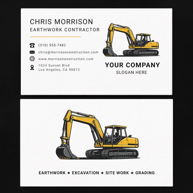 Earthwork Excavation Excavator Construction Business Card (Creator Uploaded)