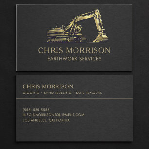 Earthwork Services Excavator Professional Business Card