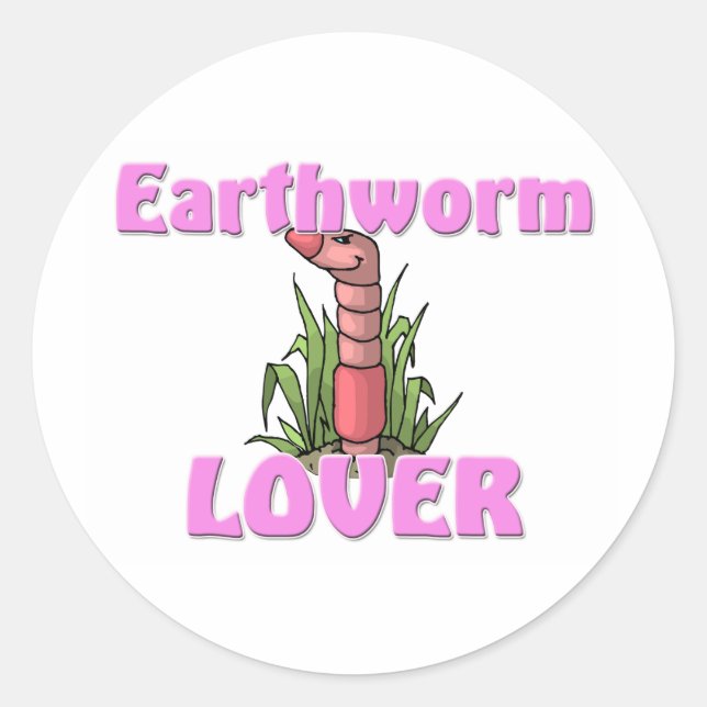 Earthworm Lover Classic Round Sticker (Front)