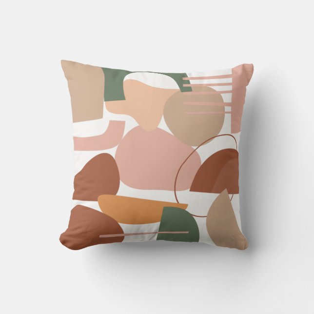 Earthy Abstract Boho Elegant Modern Retro  Cushion (Front)