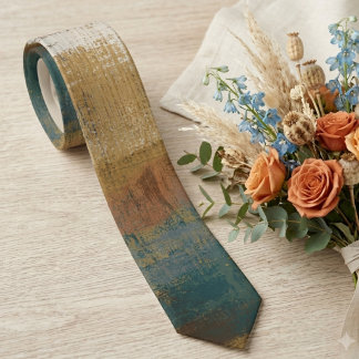 Earthy Abstract Brushstroke Wedding Tie