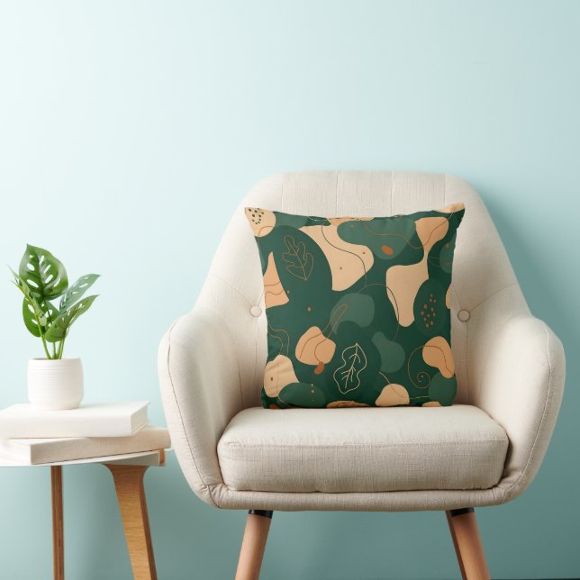 Earthy Abstract Forest Botanical Shapes Cushion (Chair)