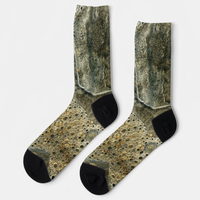 Earthy Abstract Photographic Art Crew Socks (Left)