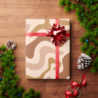 Earthy Abstract Retro Waves Wrapping Paper