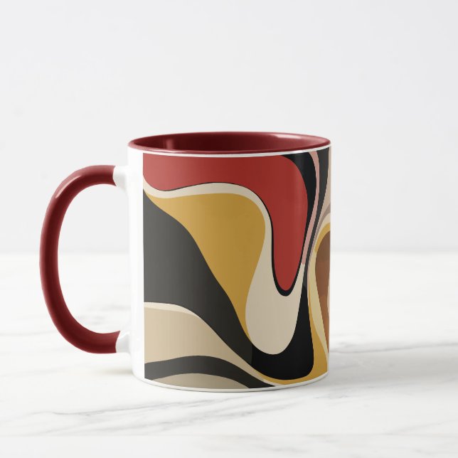 Earthy Abstract Swirl Art Mug (Left)