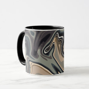 Earthy Abstract Waves with Neutral Tones Mug