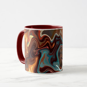 Earthy Abstract with Turquoise Highlights Mug