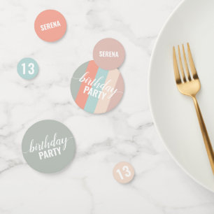 Earthy and Muted Colour Swatch Birthday Confetti