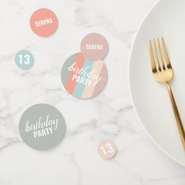 Earthy and Muted Colour Swatch Birthday Confetti (Group)