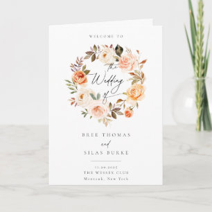 Earthy Autumn Botanical Floral Wedding Program
