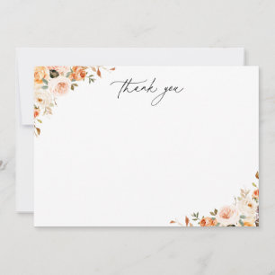 Earthy Autumn Floral  Thank You Card