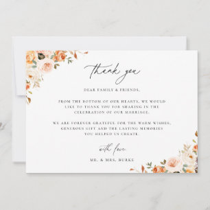 Earthy Autumn Floral  Thank You Card