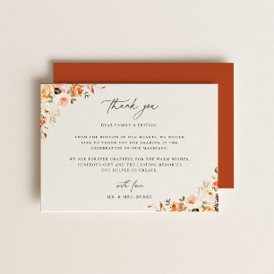 Earthy Autumn Floral  Thank You Card