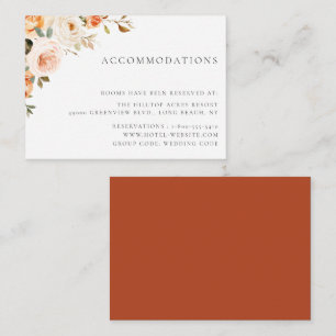Earthy Autumn Floral Wedding Accommodations Enclosure Card