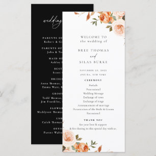 Earthy Autumn Floral Wedding Program