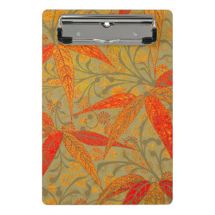 Earthy Bamboo Art Print Orange  Mini Clipboard