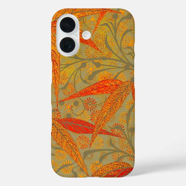 Earthy Bamboo Art Vintage Print Orange  Case-Mate iPhone Case (Back)