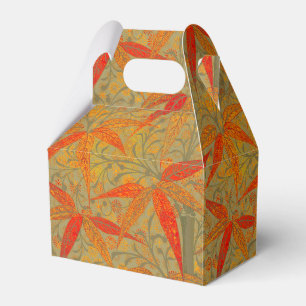 Earthy Bamboo Art Vintage Print Orange  Favour Box