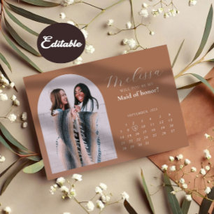 Earthy Beautiful Arch Bridesmaid Proposal Card