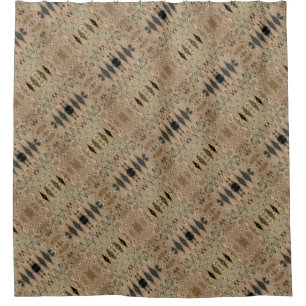 Earthy beige black design shower curtain