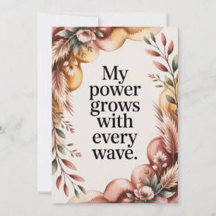 Earthy Birth Wave Strength Quote Holiday Card