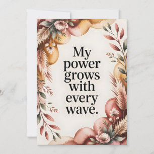 Earthy Birth Wave Strength Quote Holiday Card