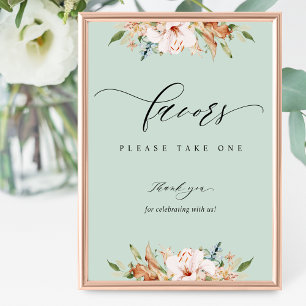 Earthy Blooms and Sage Wedding Favour Vertical Sig Poster