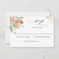 Earthy Blooms, Beige Watercolor Stains, Wedding RS
