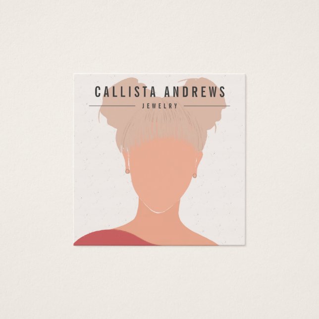 Earthy Bohemian Blonde Girl Earring Display Card (Front)