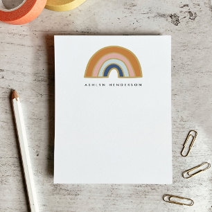 Earthy Bohemian Rainbow Custom Name Notepad