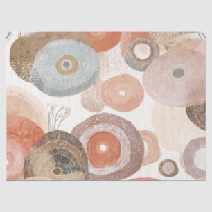 Earthy Boho Abstract Circles Organic Design Tissue Paper