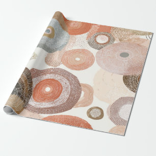 Earthy Boho Abstract Circles Organic Design Wrapping Paper