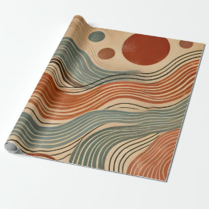 Earthy Boho Abstract in Terracotta Tones Wrapping Paper