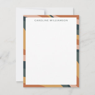 Earthy Boho Abstract Lines Terracotta Personalised Card