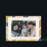 Earthy Boho Abstract Swirl Pastel Custom Photo Holiday Card<br><div class="desc">Earthy Boho Abstract Wavy Swirl Lines in Pastels Custom Photo Holiday Card</div>