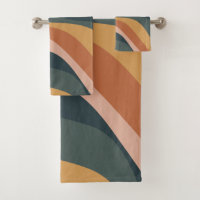 Earthy Boho Abstract Wavy Swirl Lines Terracotta