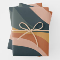 Earthy Boho Abstract Wavy Swirl Lines Terracotta