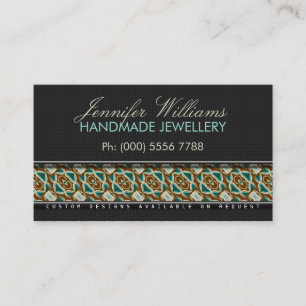 Earthy Boho Batik Jewellery : Black Business Cards