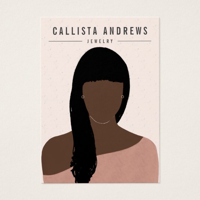 Earthy Boho Black Long Hair Girl Earring Display (Front)