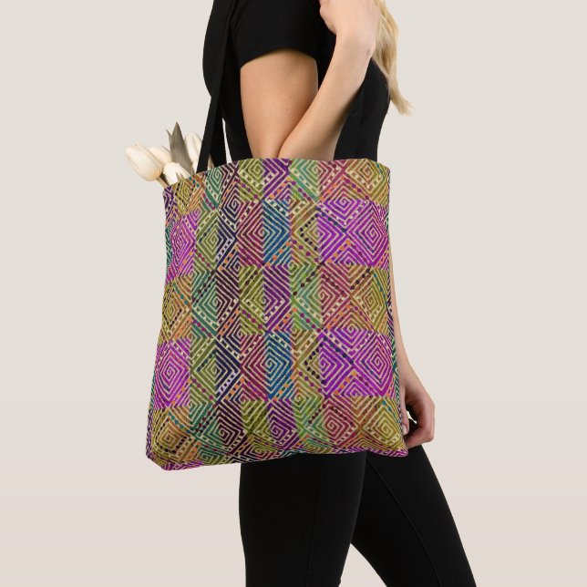 Earthy Boho Diamonds | African Inspired Tote Bag (Close Up)