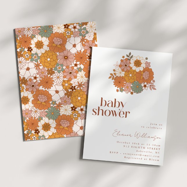 Earthy Boho Floral Cute Simple Baby Shower Invitation (Creator Uploaded)