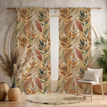 Earthy Boho Foliage Room Darkening or