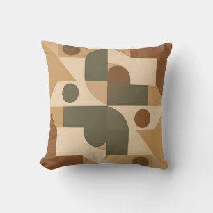 Earthy Boho Geometric Abstract Cushion