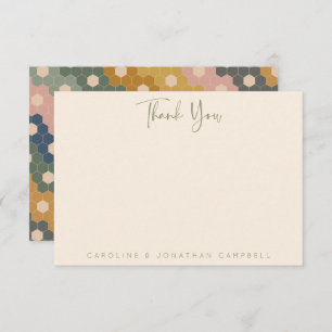 Earthy Boho Geometric Chic Modern Personalised  Thank You Card