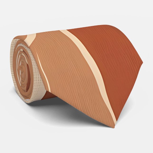 Earthy Boho Swirls Neck Tie (Rolled)