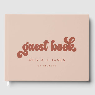 Earthy Boho Terracotta Pink Customisable Wedding Guest Book